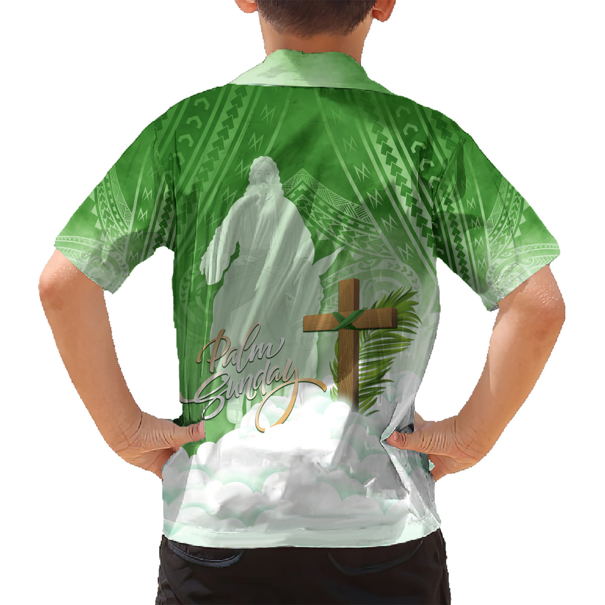 Happy Palm Sunday Kid Hawaiian Shirt With Polynesian Pattern LT05 - Polynesian Pride