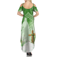 Happy Palm Sunday Summer Maxi Dress With Polynesian Pattern LT05 - Polynesian Pride