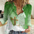 Happy Palm Sunday Women Casual Shirt With Polynesian Pattern LT05 Female Green - Polynesian Pride