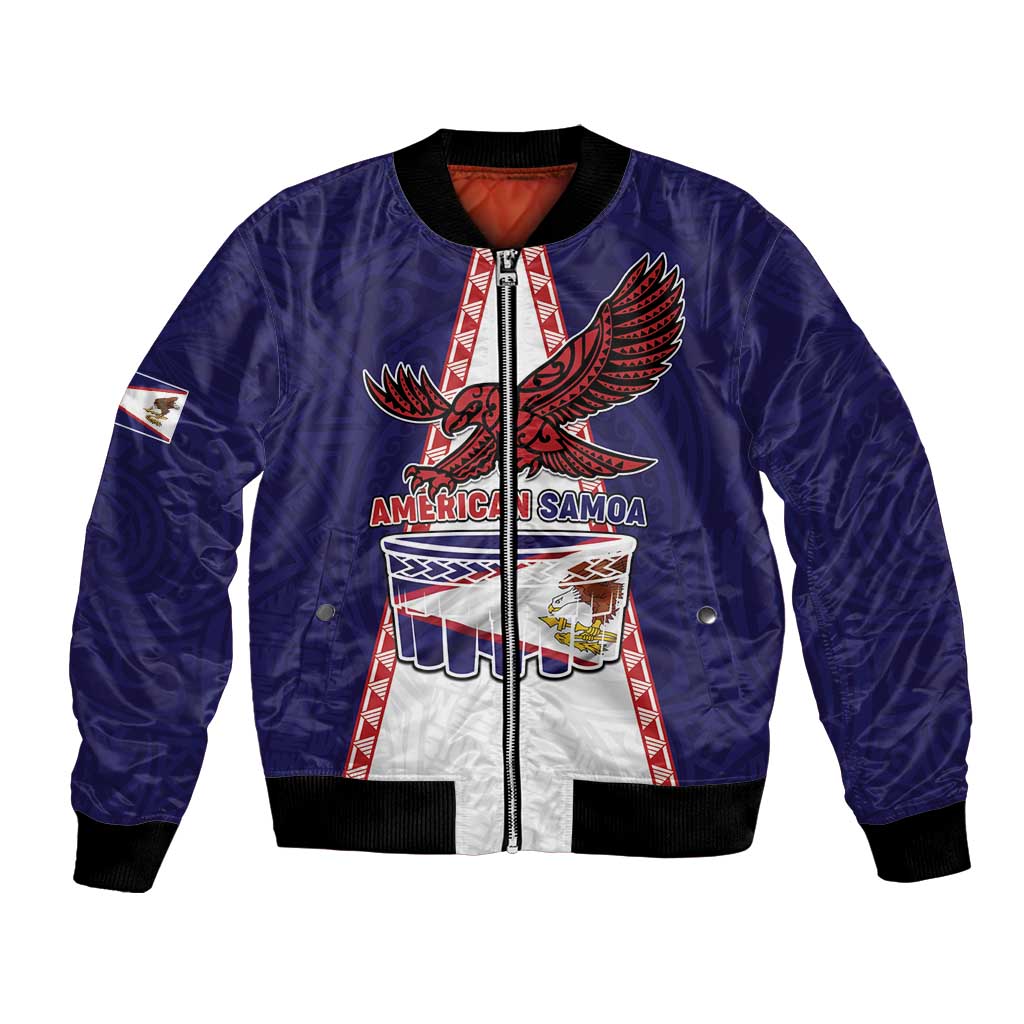 Personalised American Samoa Flag Day Bomber Jacket Flag Style LT05 Unisex Blue - Polynesian Pride