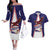 Personalised American Samoa Flag Day Couples Matching Off The Shoulder Long Sleeve Dress and Hawaiian Shirt Flag Style