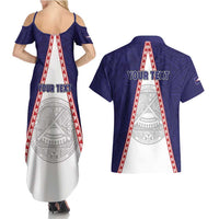 Personalised American Samoa Flag Day Couples Matching Summer Maxi Dress and Hawaiian Shirt Flag Style
