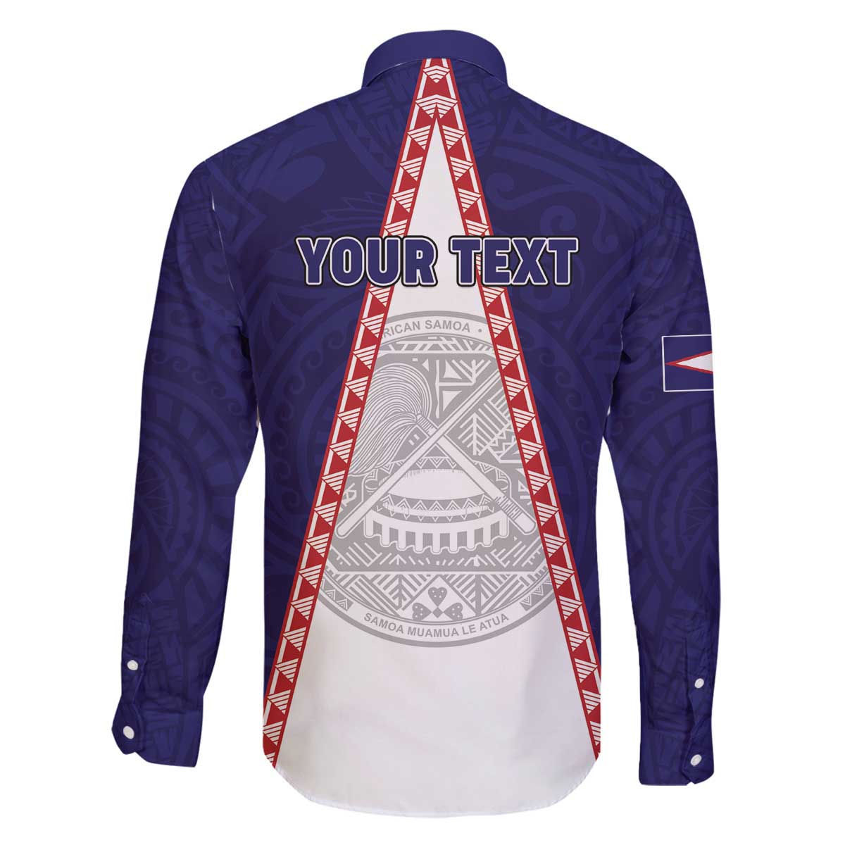 Personalised American Samoa Flag Day Family Matching Off The Shoulder Long Sleeve Dress and Hawaiian Shirt Flag Style