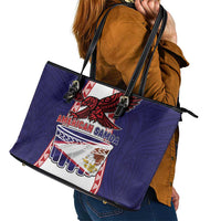 American Samoa Flag Day Leather Tote Bag Flag Style