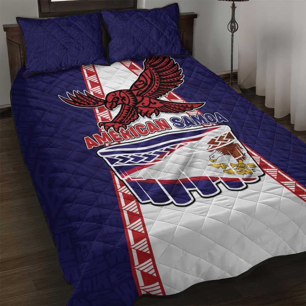 American Samoa Flag Day Quilt Bed Set Flag Style LT05 Blue - Polynesian Pride
