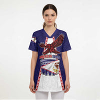 Personalised American Samoa Flag Day Scrub Top Flag Style - Polynesian Pride