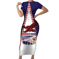 Personalised American Samoa Flag Day Short Sleeve Bodycon Dress Flag Style