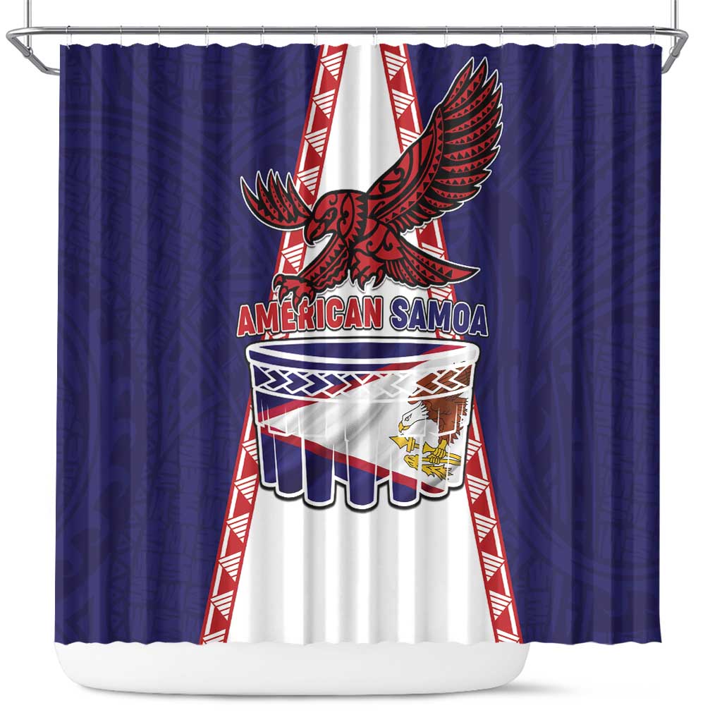 American Samoa Flag Day Shower Curtain Flag Style LT05 Blue - Polynesian Pride