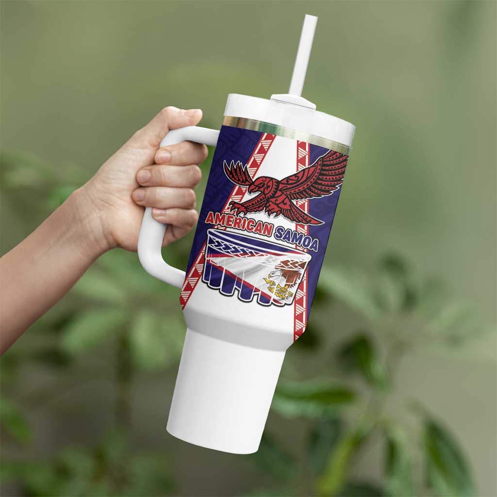 Personalised American Samoa Flag Day Tumbler With Handle Flag Style LT05 - Polynesian Pride