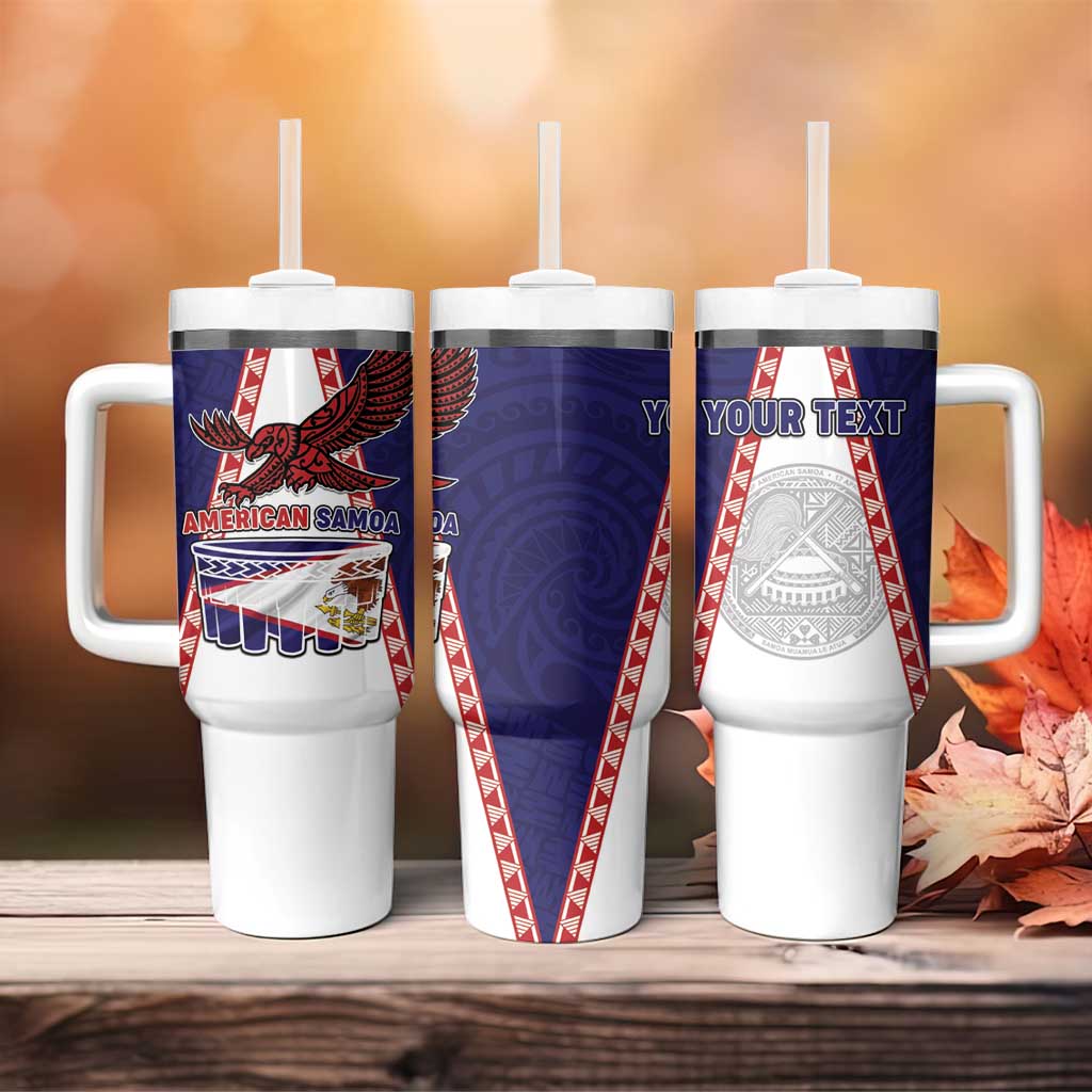 Personalised American Samoa Flag Day Tumbler With Handle Flag Style LT05 - Polynesian Pride