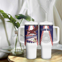 Personalised American Samoa Flag Day Tumbler With Handle Flag Style LT05 - Polynesian Pride