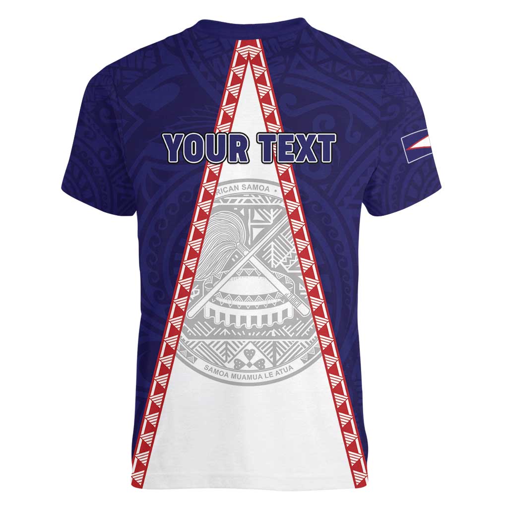 Personalised American Samoa Flag Day Women V-Neck T-Shirt Flag Style