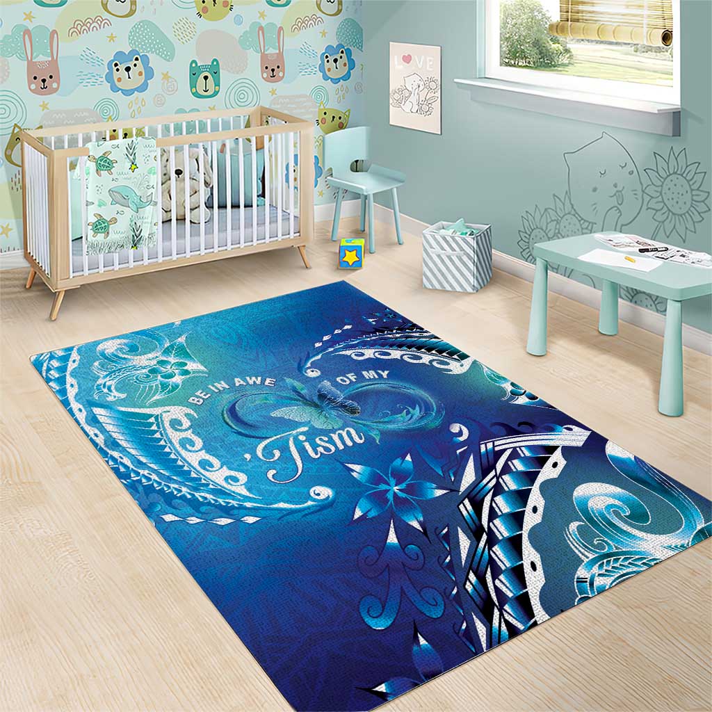 Polynesia Autism Awareness Area Rug Be In Awe Of My 'Tism