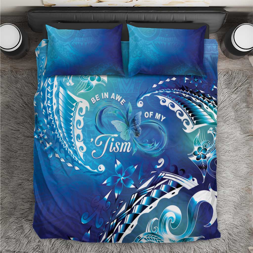 Polynesia Autism Awareness Bedding Set Be In Awe Of My 'Tism LT05 Blue - Polynesian Pride