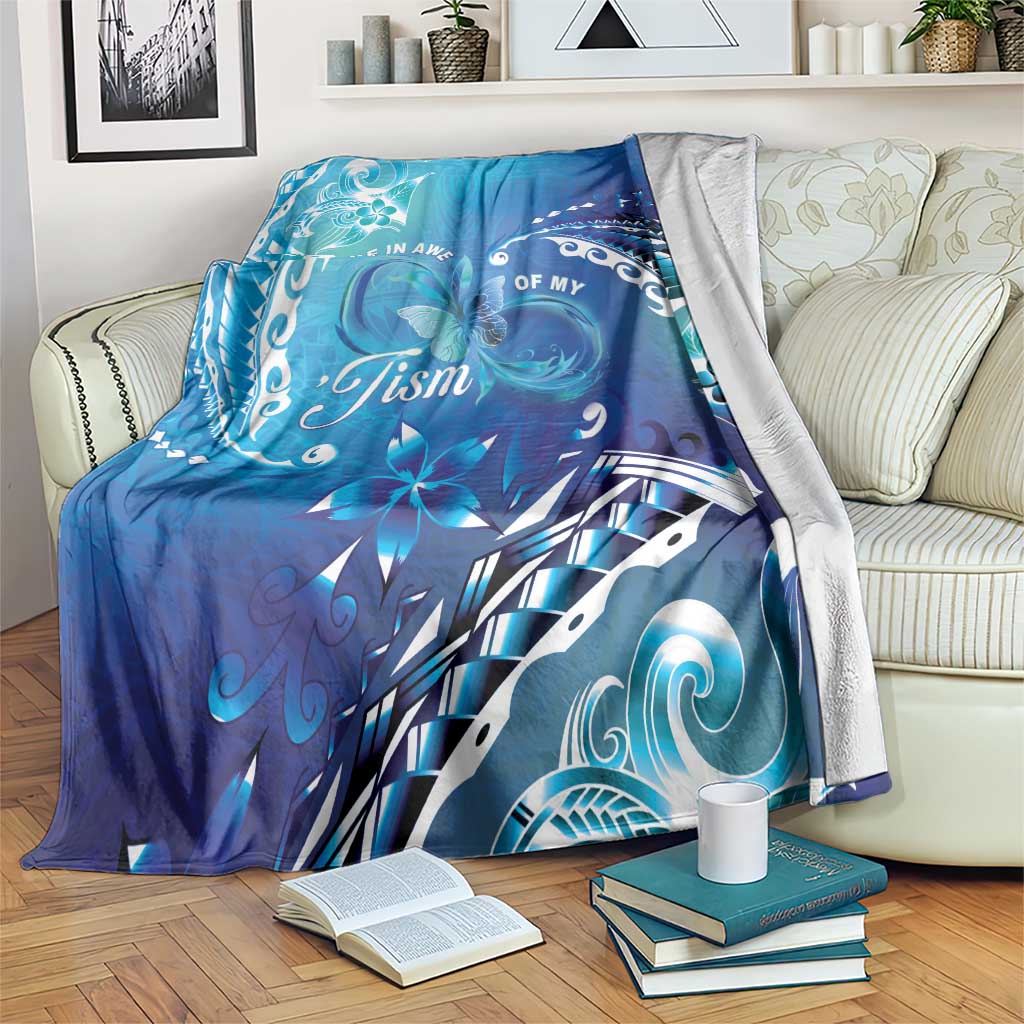 Polynesia Autism Awareness Blanket Be In Awe Of My 'Tism