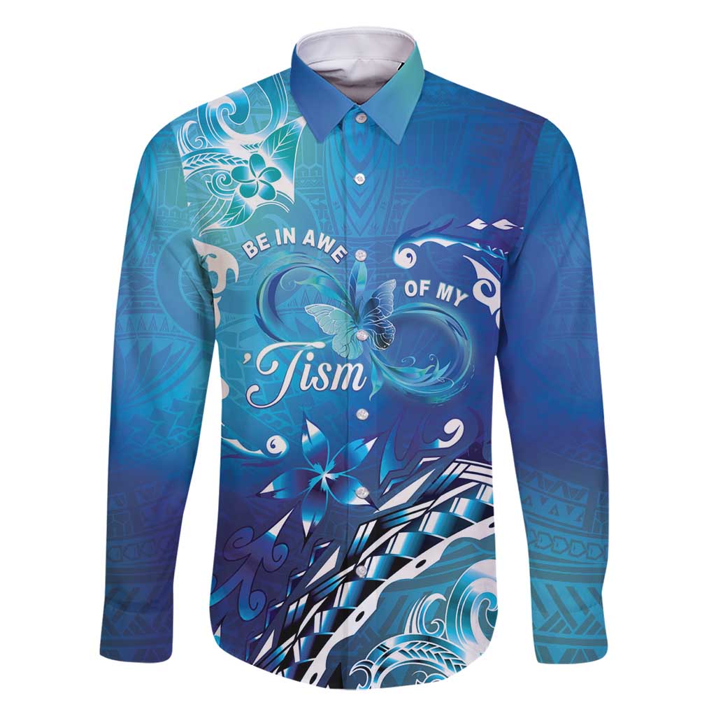 Polynesia Autism Awareness Family Matching Off Shoulder Maxi Dress and Hawaiian Shirt Be In Awe Of My 'Tism