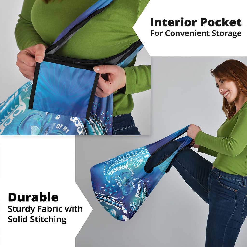 Polynesia Autism Awareness Grocery Bag Be In Awe Of My 'Tism