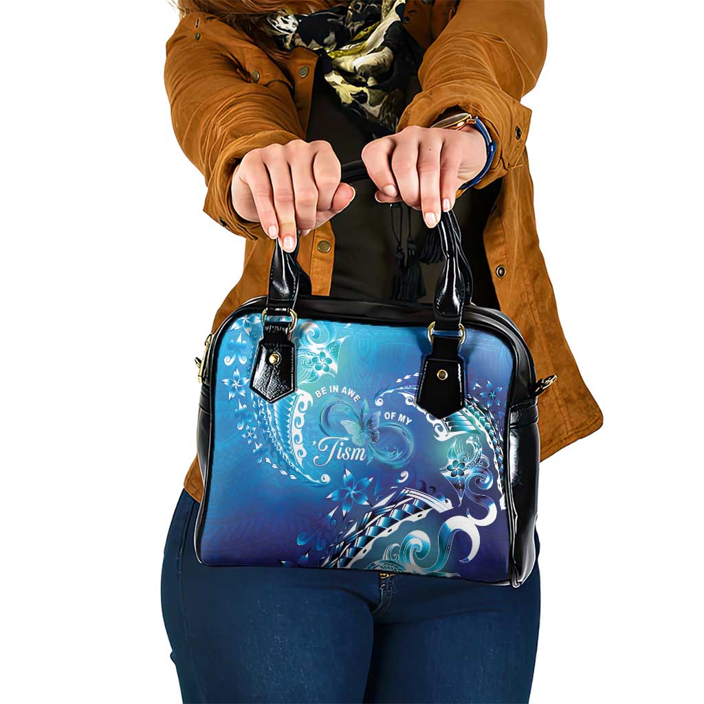 Polynesia Autism Awareness Shoulder Handbag Be In Awe Of My 'Tism LT05 One Size Blue - Polynesian Pride