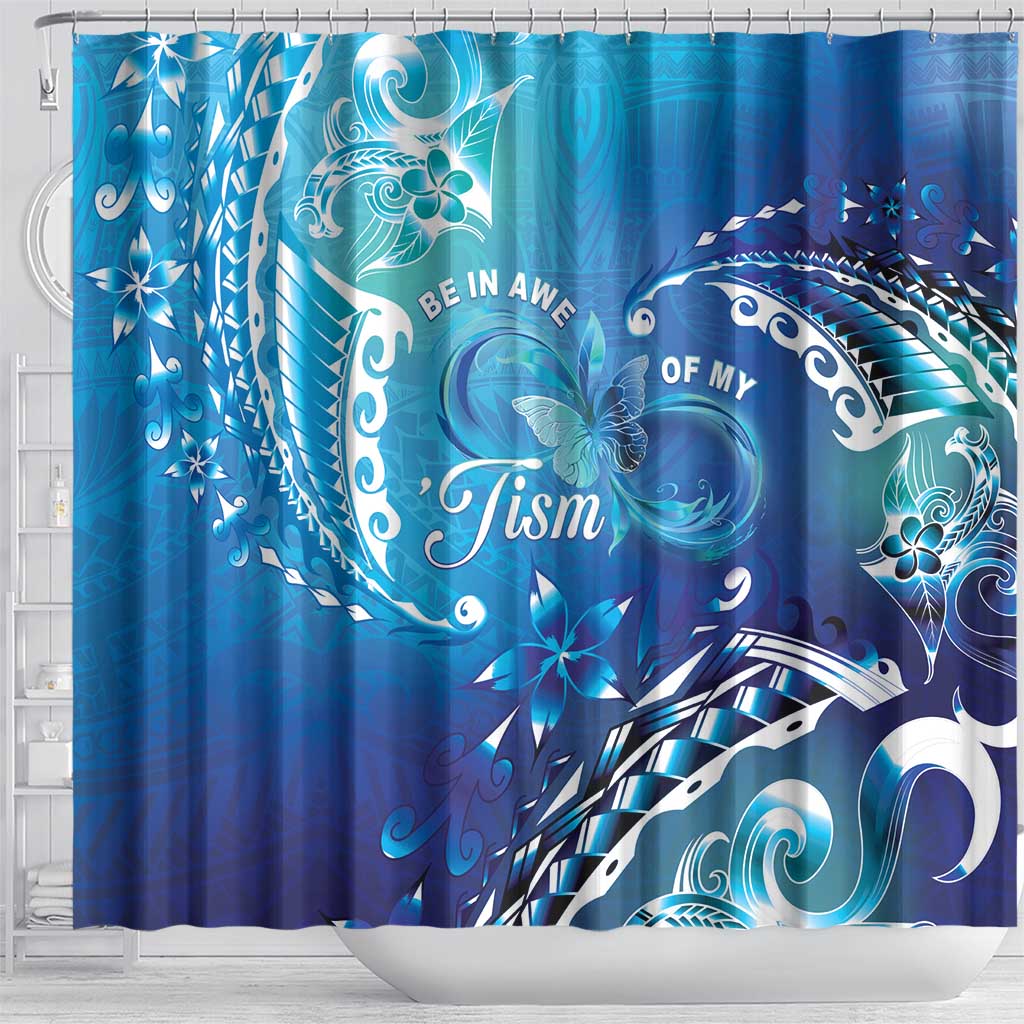 Polynesia Autism Awareness Shower Curtain Be In Awe Of My 'Tism