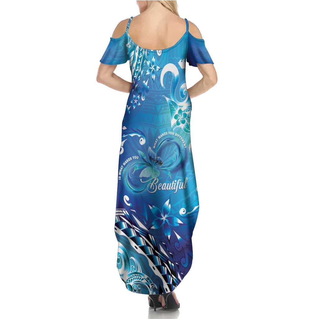 Polynesia Autism Awareness Summer Maxi Dress Be In Awe Of My 'Tism