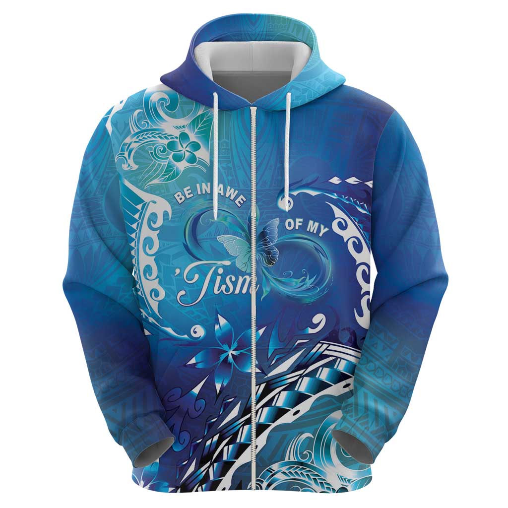 Polynesia Autism Awareness Zip Hoodie Be In Awe Of My 'Tism