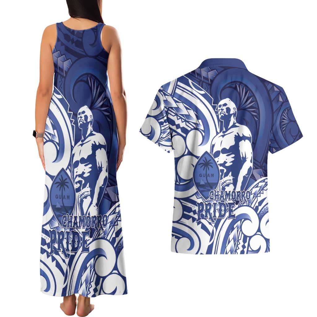 Guam Chief Kepuha Couples Matching Tank Maxi Dress and Hawaiian Shirt Chamorro Pride