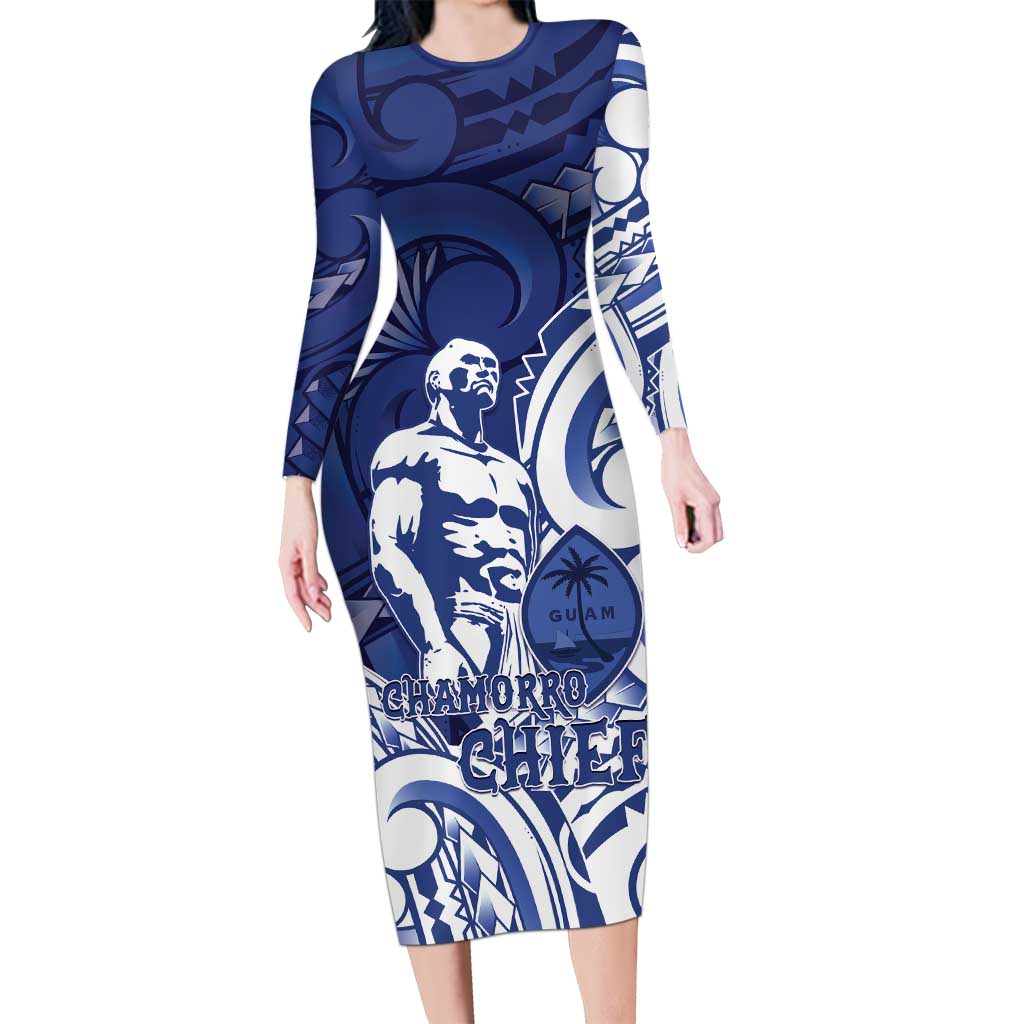 Guam Chief Kepuha Family Matching Long Sleeve Bodycon Dress and Hawaiian Shirt Chamorro Pride