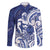 Guam Chief Kepuha Family Matching Off The Shoulder Long Sleeve Dress and Hawaiian Shirt Chamorro Pride