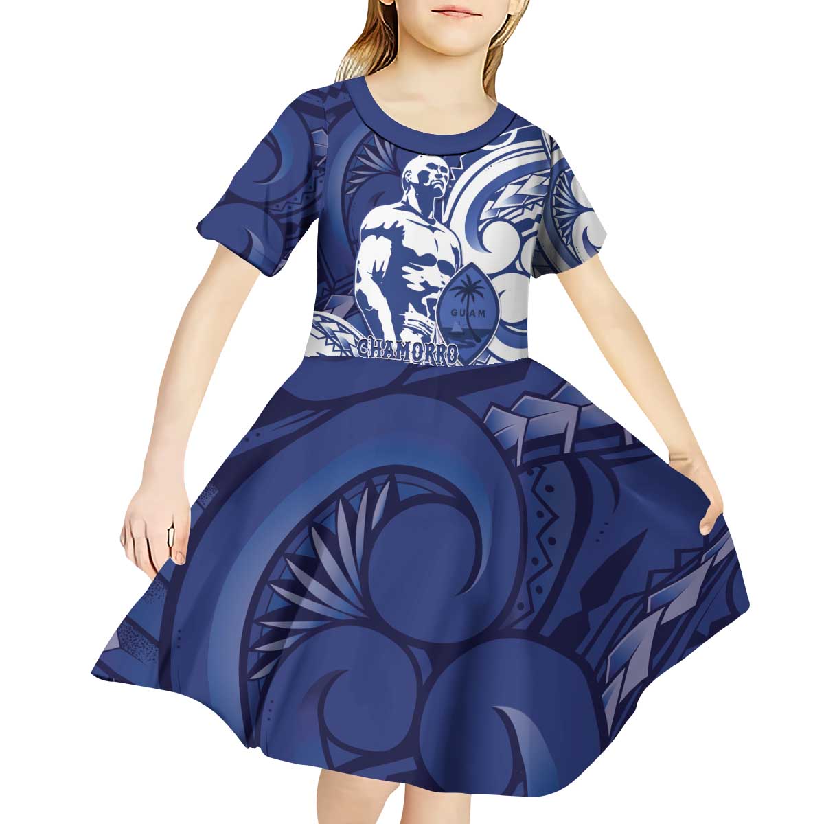 Guam Chief Kepuha Kid Short Sleeve Dress Chamorro Pride