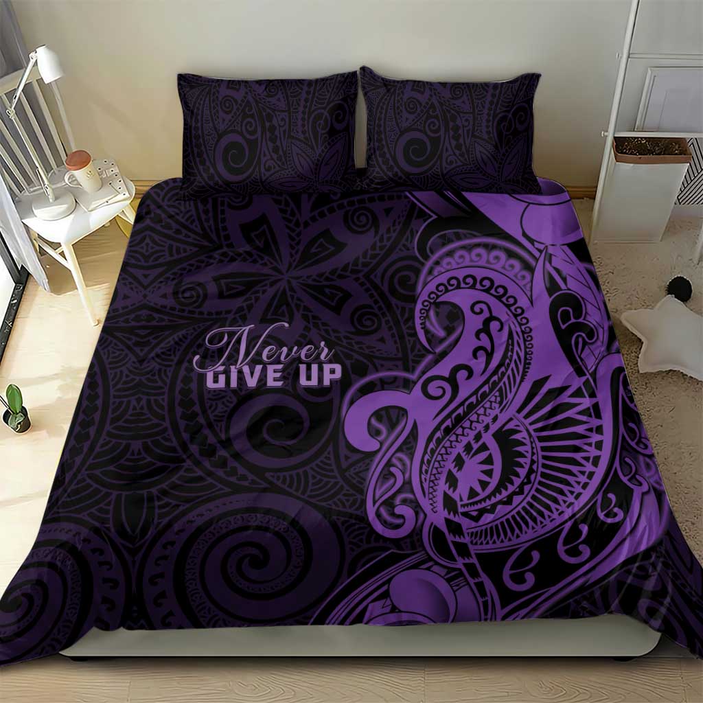Lupus Warrior Bedding Set Never Give Up Polynesian Style