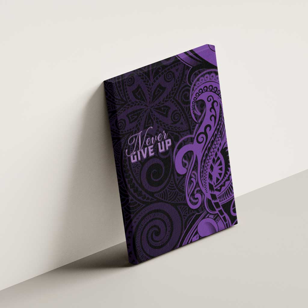 Lupus Warrior Canvas Wall Art Never Give Up Polynesian Style