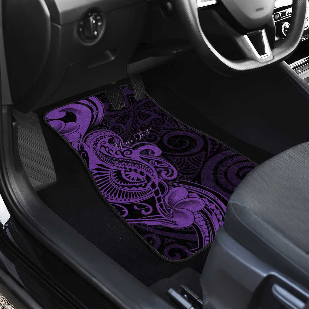 Personalised Lupus Warrior Car Mats Never Give Up Polynesian Style