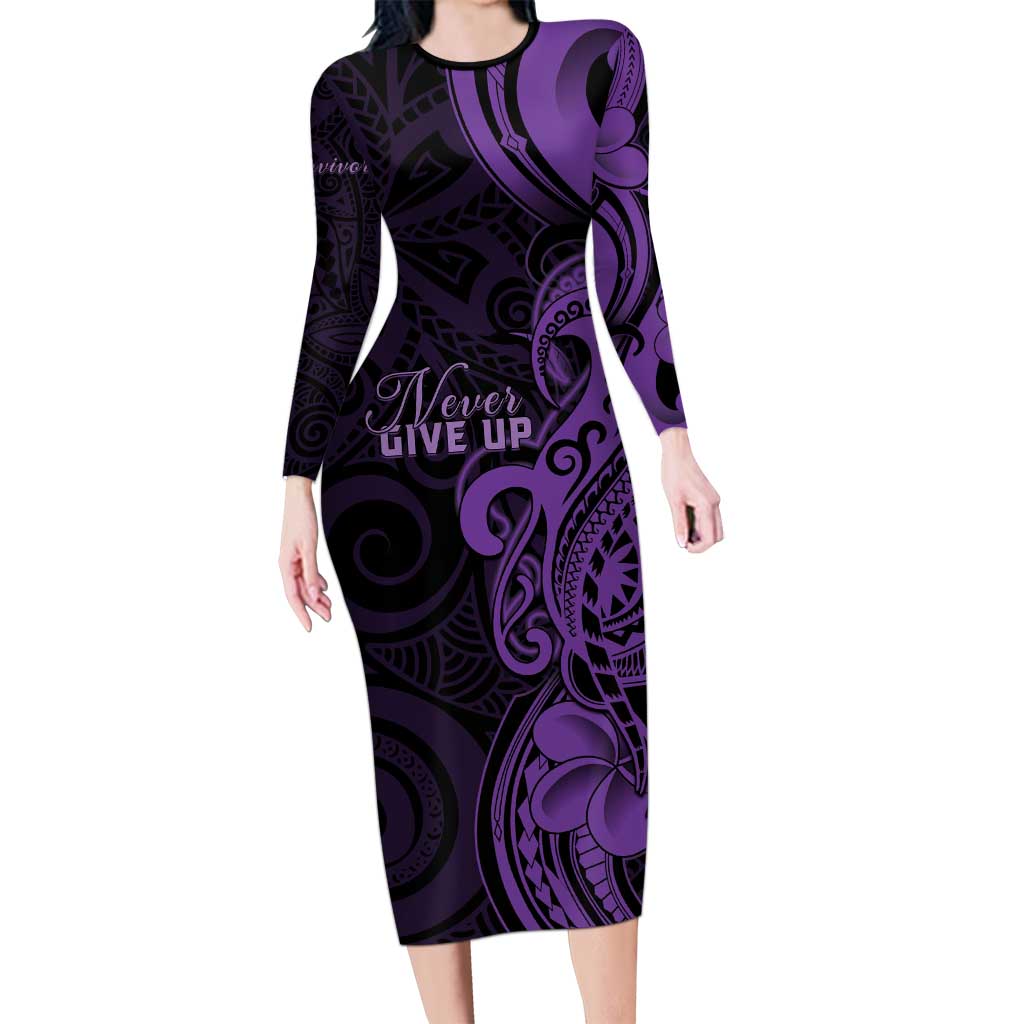 Personalised Lupus Warrior Family Matching Long Sleeve Bodycon Dress and Hawaiian Shirt Never Give Up Polynesian Style
