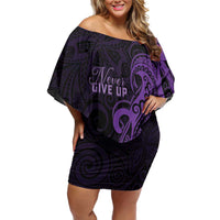 Personalised Lupus Warrior Family Matching Off Shoulder Short Dress and Hawaiian Shirt Never Give Up Polynesian Style
