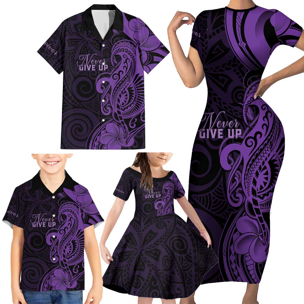 Personalised Lupus Warrior Family Matching Short Sleeve Bodycon Dress and Hawaiian Shirt Never Give Up Polynesian Style