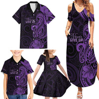 Personalised Lupus Warrior Family Matching Summer Maxi Dress and Hawaiian Shirt Never Give Up Polynesian Style