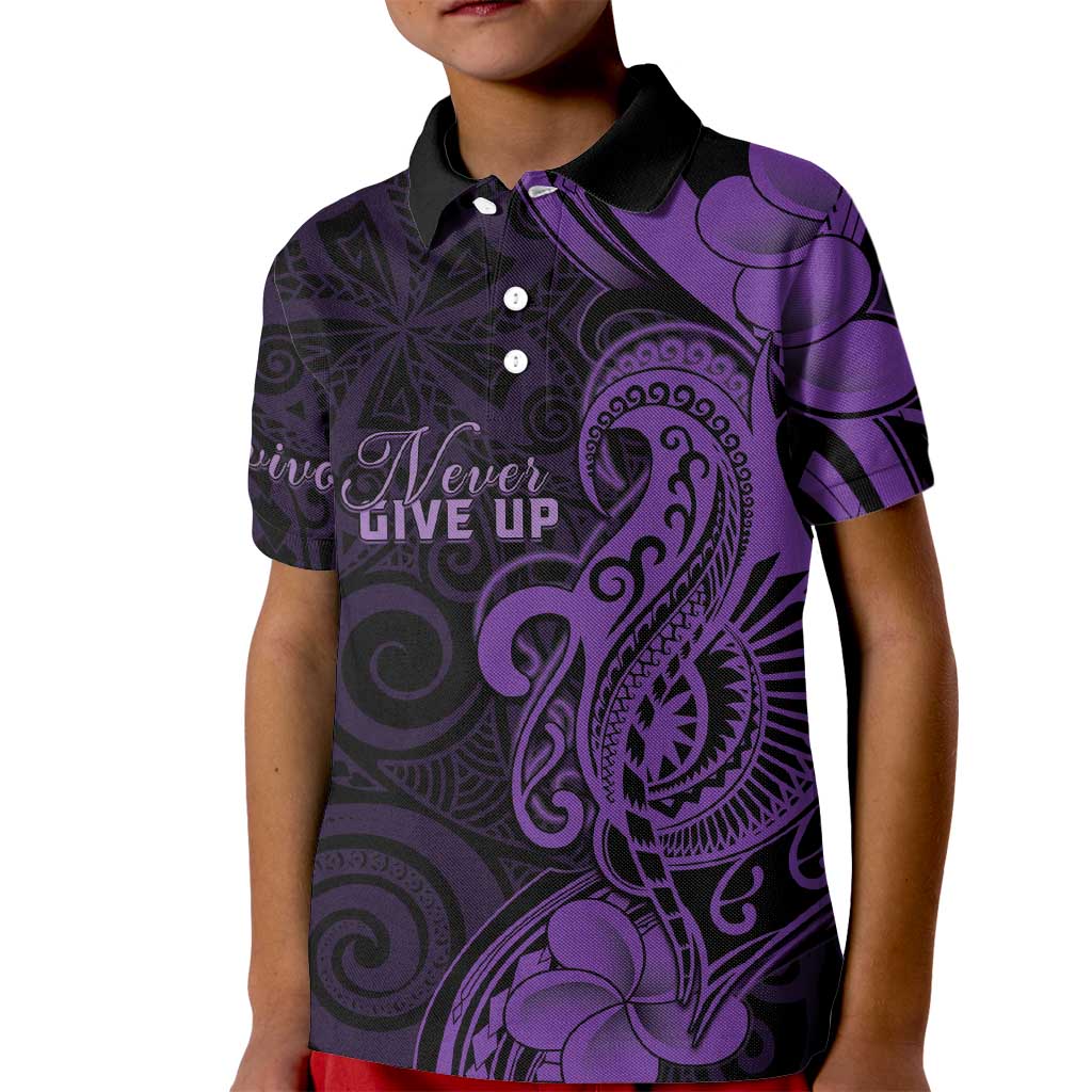 Personalised Lupus Warrior Kid Polo Shirt Never Give Up Polynesian Style