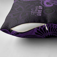 Lupus Warrior Pillow Cover Never Give Up Polynesian Style