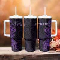 Personalised Lupus Warrior Tumbler With Handle Never Give Up Polynesian Style LT05 - Polynesian Pride