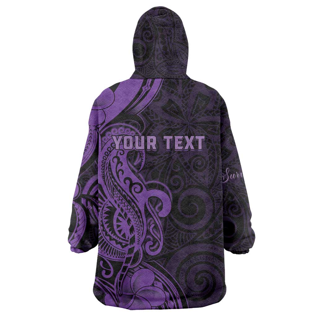 Personalised Lupus Warrior Wearable Blanket Hoodie Never Give Up Polynesian Style LT05 - Polynesian Pride