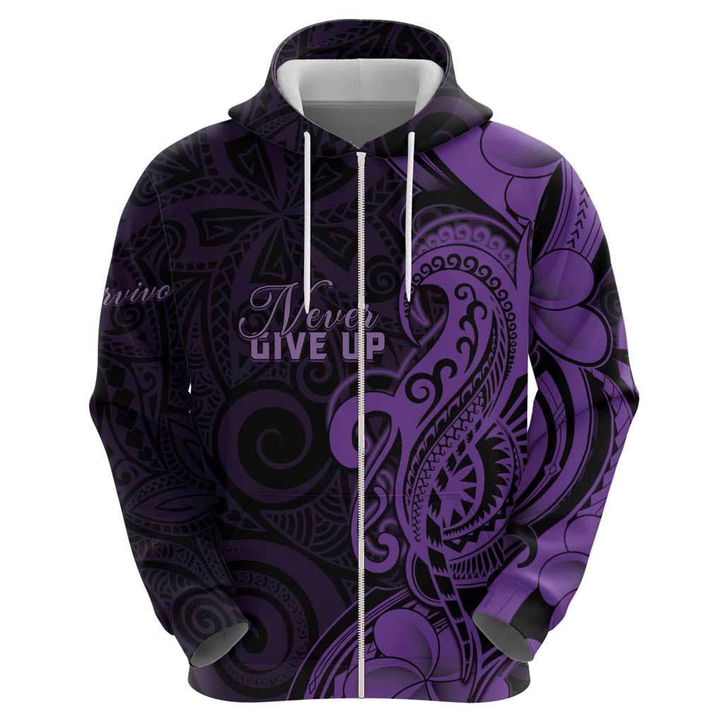 Personalised Lupus Warrior Zip Hoodie Never Give Up Polynesian Style LT05 - Polynesian Pride