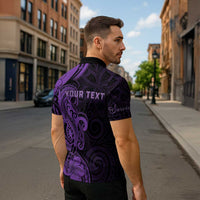 Personalised Lupus Warrior Zipper Polo Shirt Never Give Up Polynesian Style