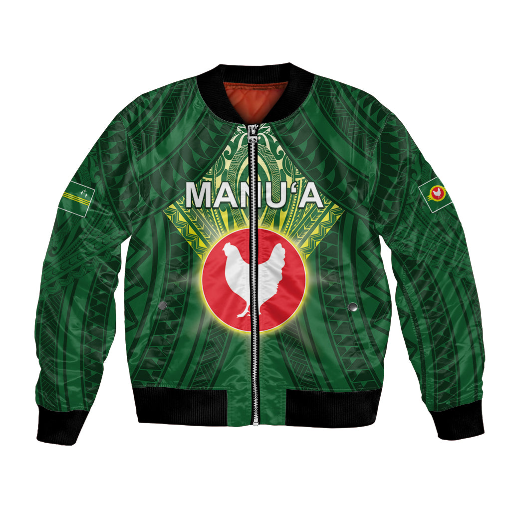 Personalized American Samoa Manu'a Cession Day Bomber Jacket With Polynesian Pattern LT05 Unisex Green - Polynesian Pride