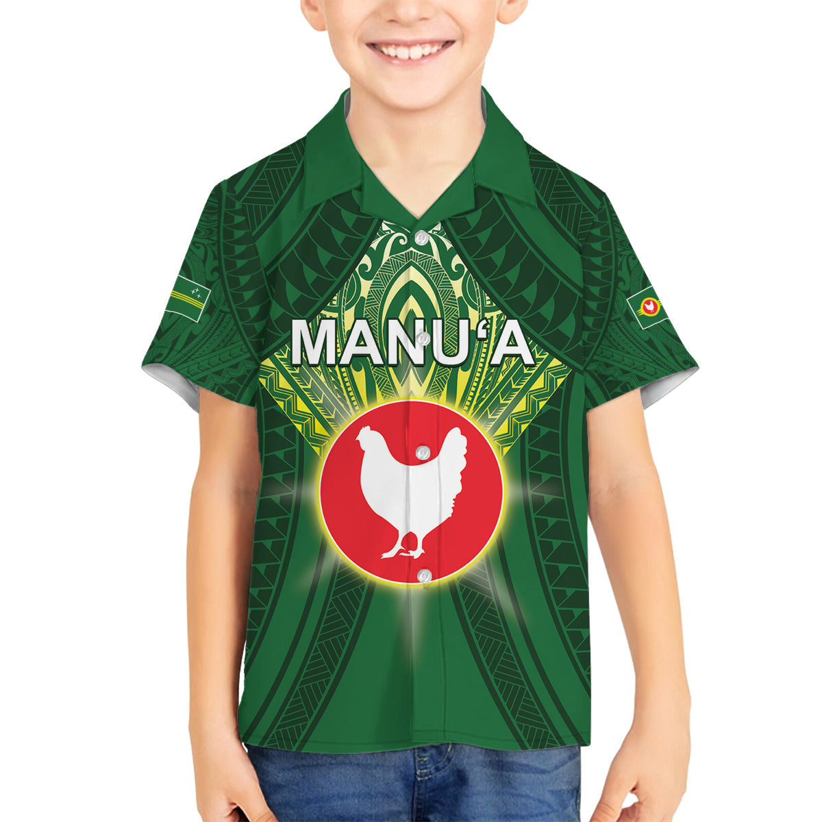 Personalized American Samoa Manu'a Cession Day Family Matching Off Shoulder Short Dress and Hawaiian Shirt With Polynesian Pattern