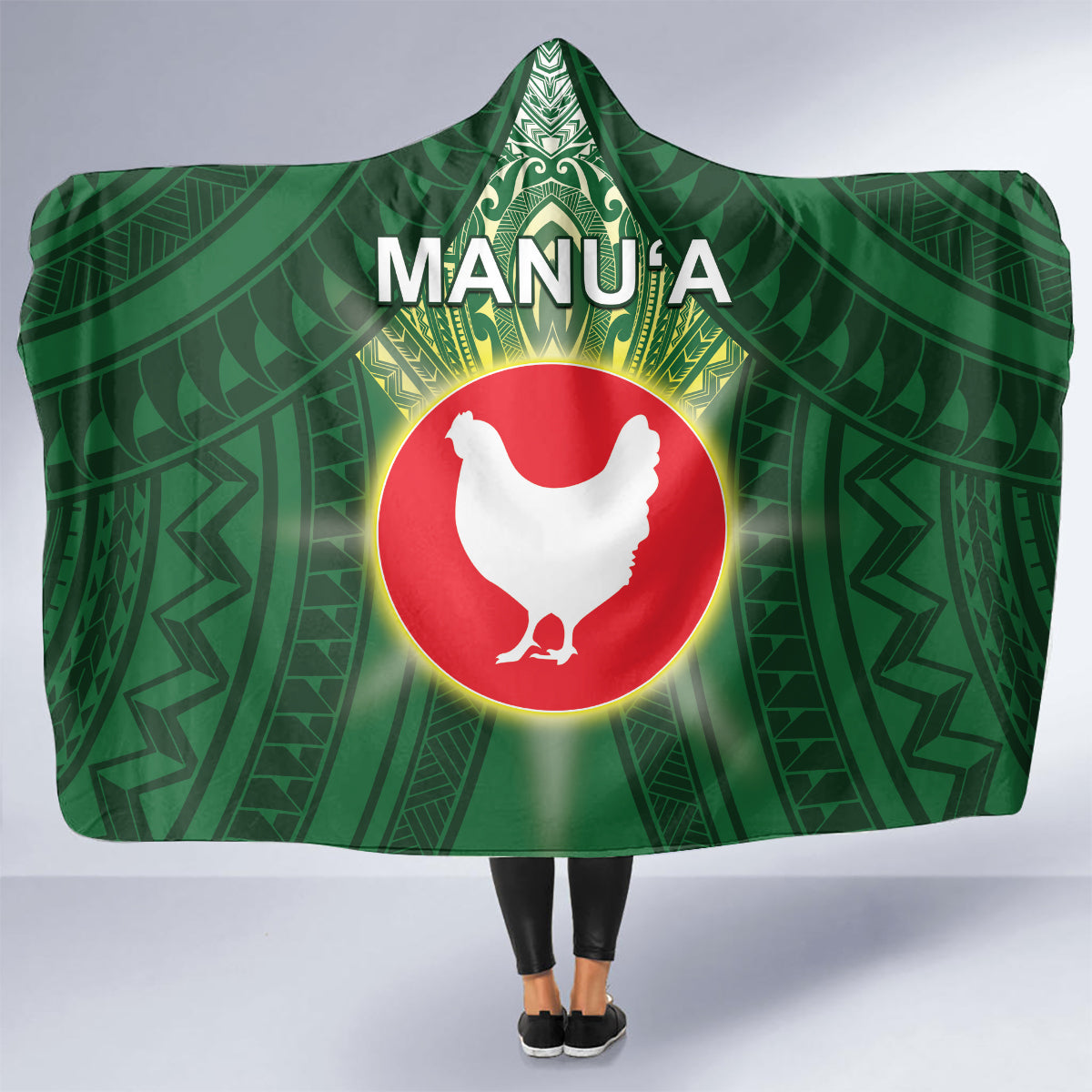 American Samoa Manu'a Cession Day Hooded Blanket With Polynesian Pattern LT05 - Polynesian Pride