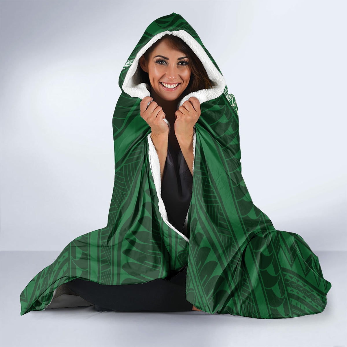American Samoa Manu'a Cession Day Hooded Blanket With Polynesian Pattern LT05 - Polynesian Pride