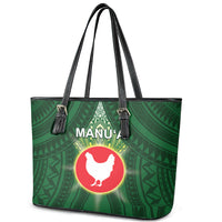 American Samoa Manu'a Cession Day Leather Tote Bag With Polynesian Pattern LT05 - Polynesian Pride