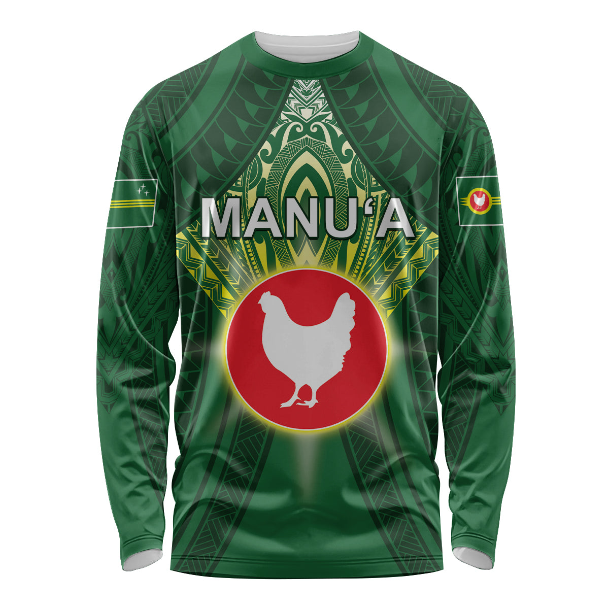 Personalized American Samoa Manu'a Cession Day Long Sleeve Shirt With Polynesian Pattern LT05 Unisex Green - Polynesian Pride
