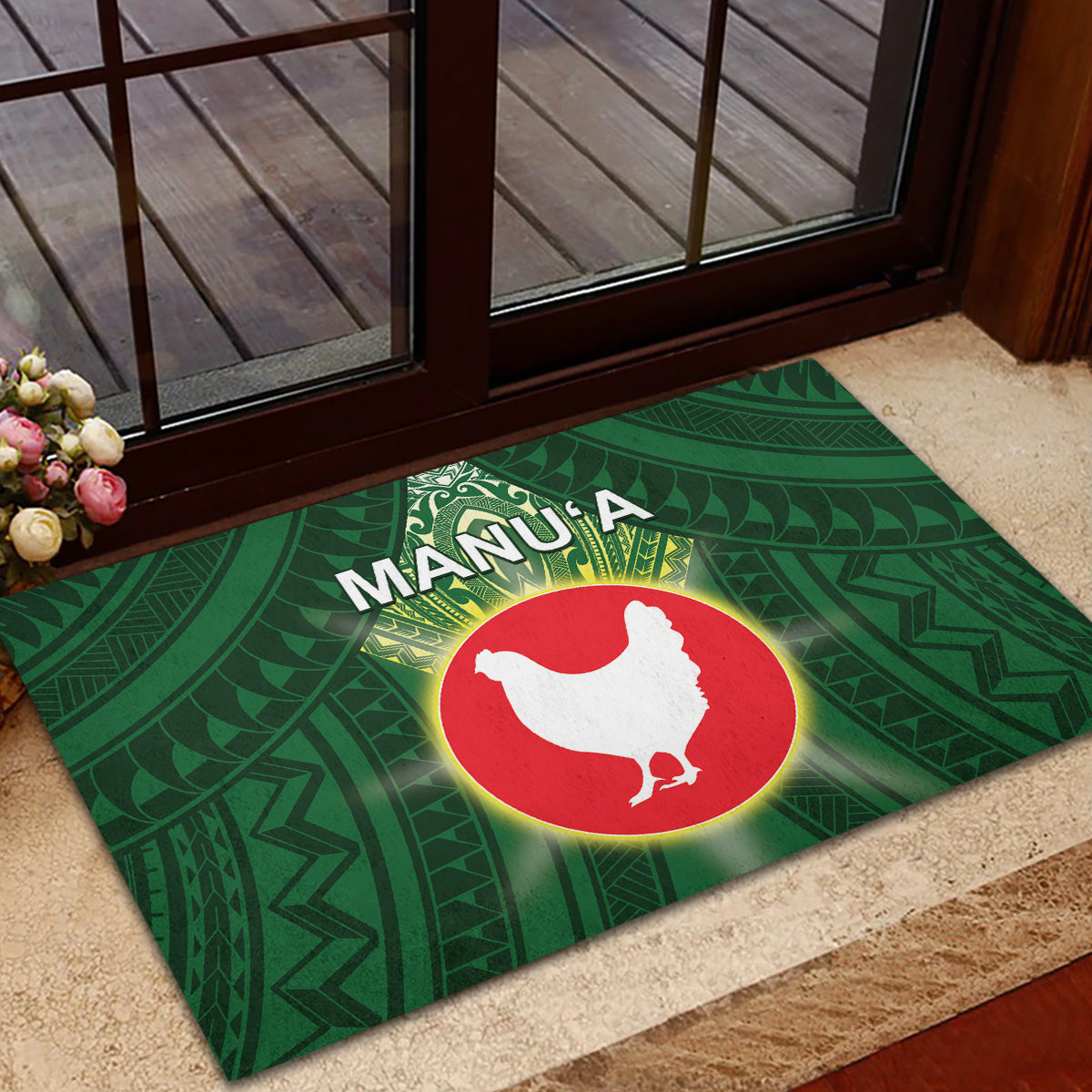 American Samoa Manu'a Cession Day Rubber Doormat With Polynesian Pattern LT05 - Polynesian Pride