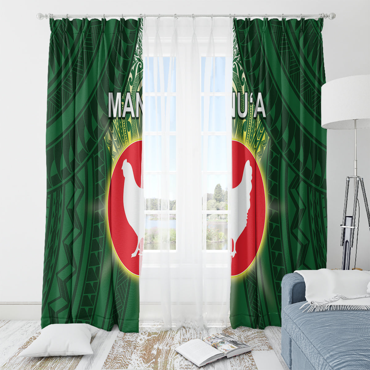 American Samoa Manu'a Cession Day Window Curtain With Polynesian Pattern LT05 - Polynesian Pride